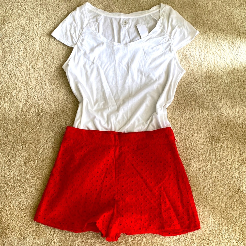 White Ann Taylor Loft top, M, NWT